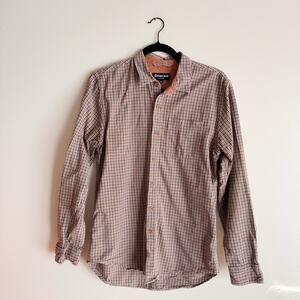 Betabrand Brown + Black Plaid Collared Button Up Shirt Medium Made in USA